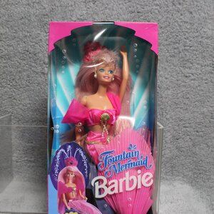 Fountain Mermaid Barbie #10393 Pink Hair Blue Eyes Vtg 1993 (NIB)